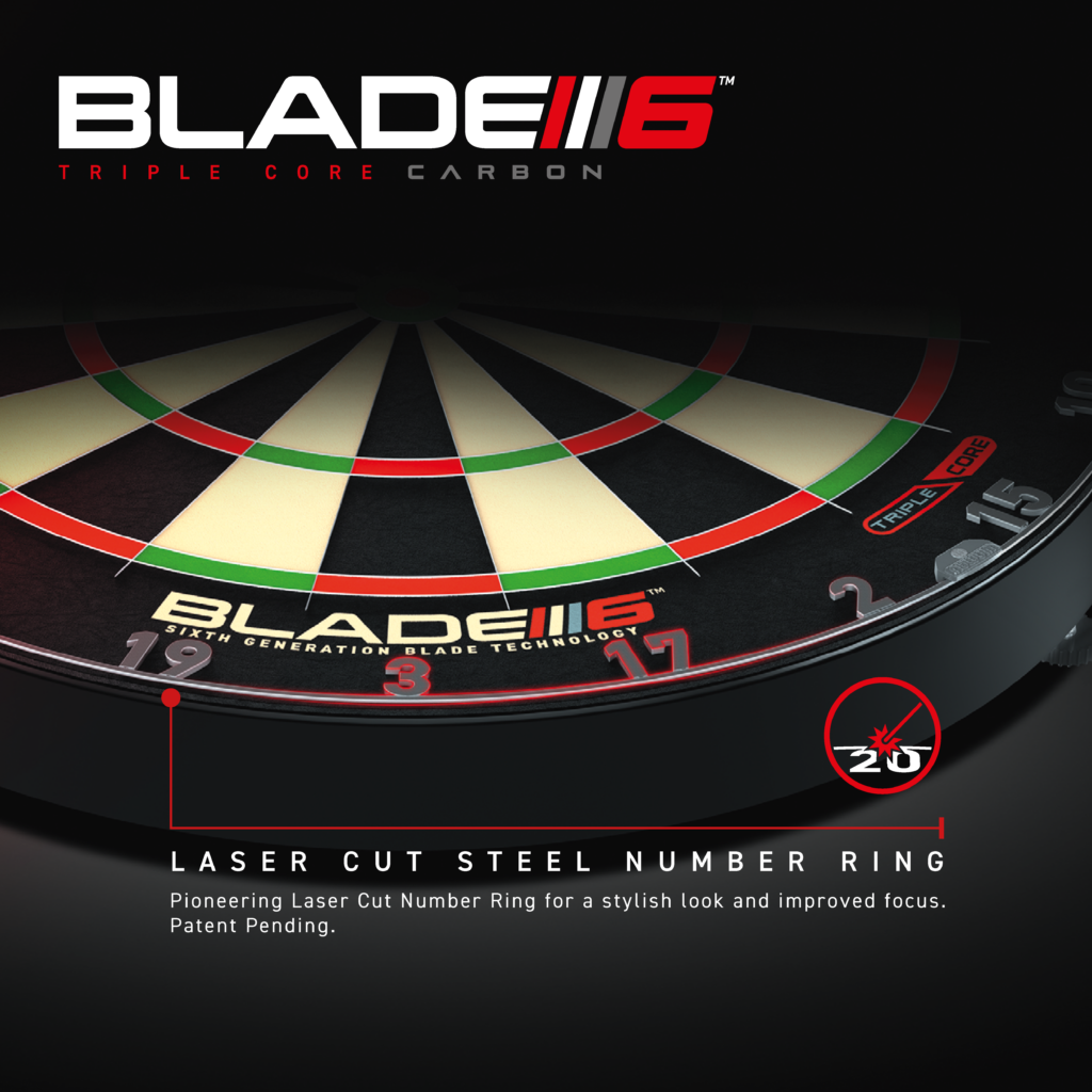 Winmau Blade 6 Triple Core dartbord Mijn