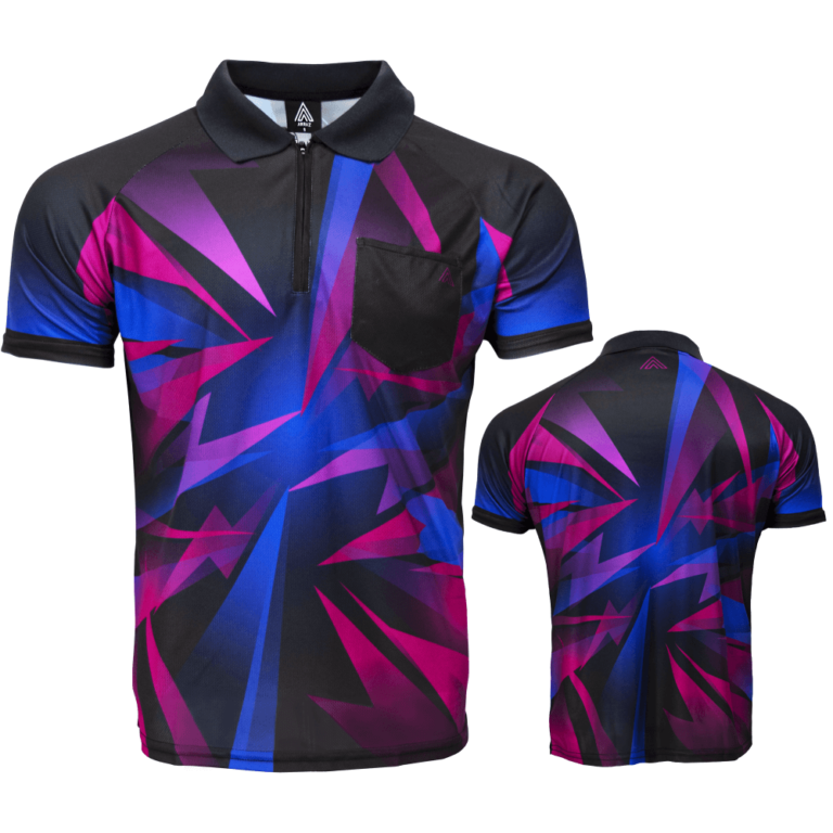 ARRAZ Shard Dart Shirt With Pocket Black & Blue Purple Mijn